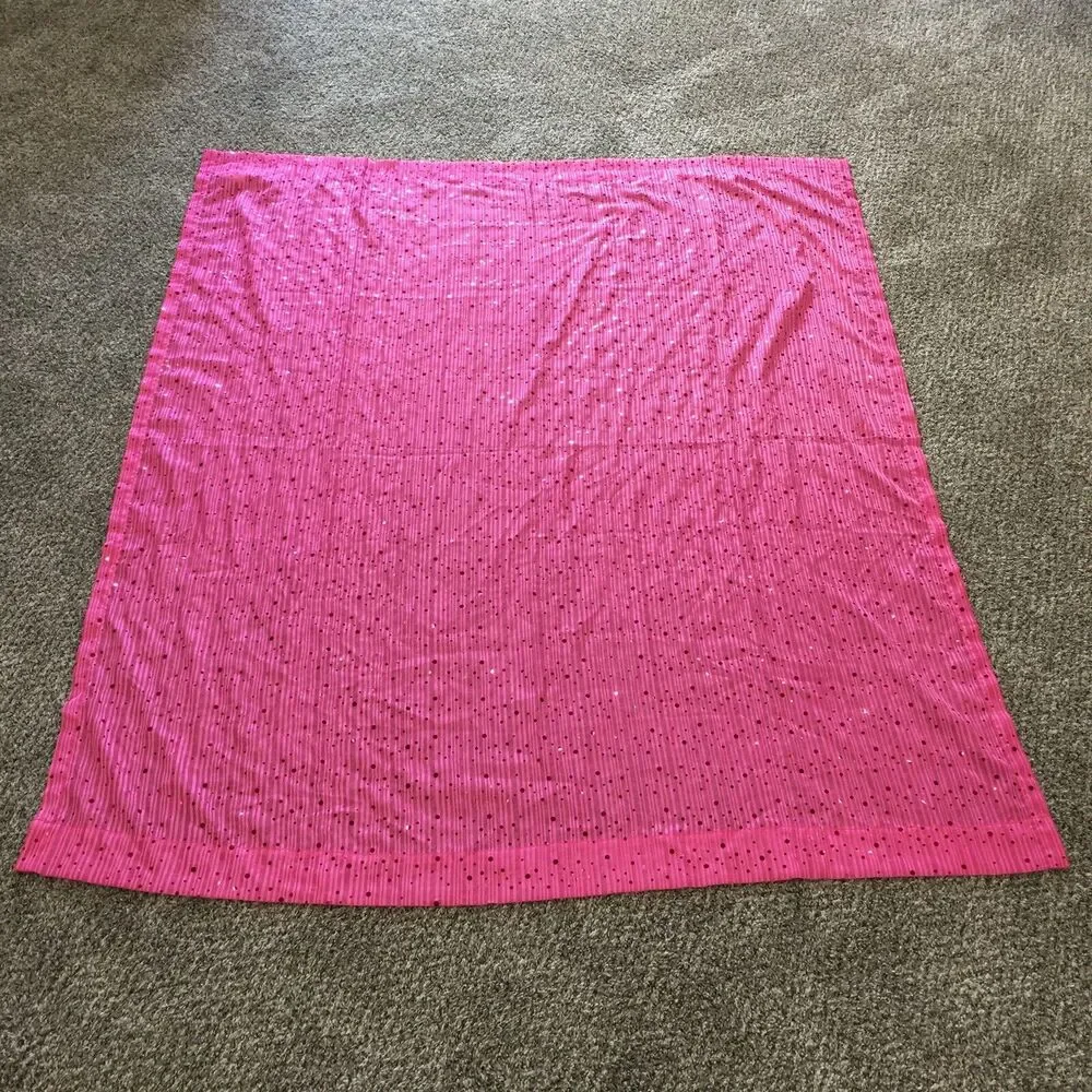 Corona Curtain Co Single Panel Dark Pink Sequin Kids Teen Room Semi Sheer 65x56